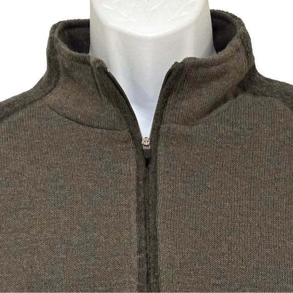 ROYAL ROBBINS MENS Sweater Pullover Quarter Zip Mock‎ Neck Two Tone Gray L